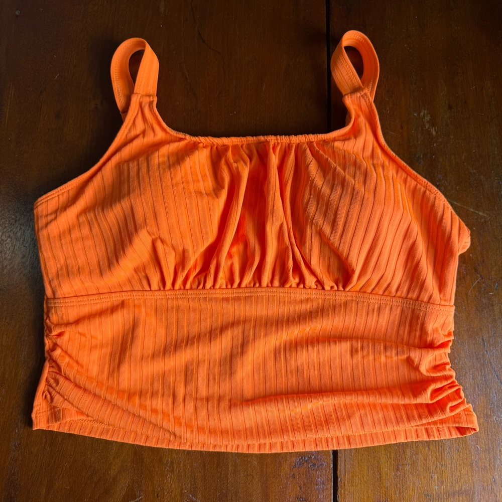 Bright Orange Ribbed Bikini Set - Picture 2 of 8